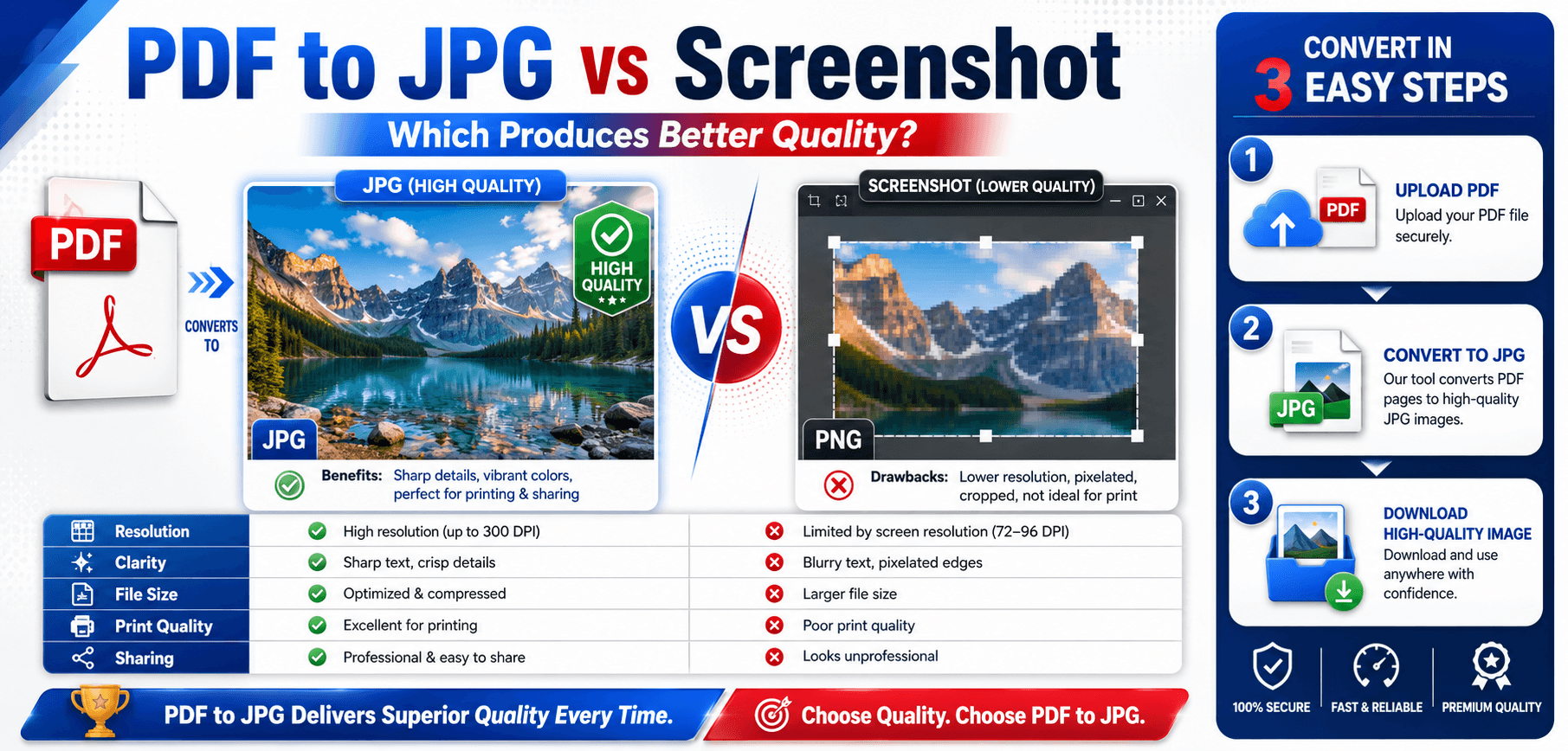 PDF to JPG vs Screenshot